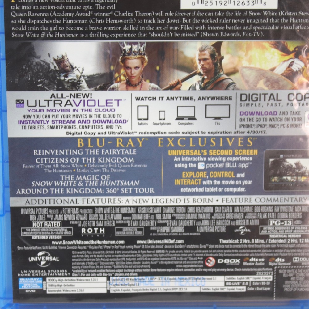 Snow White and the Huntsman Extended Edition Blu-Ray DVD Movie - Picture 3 of 4